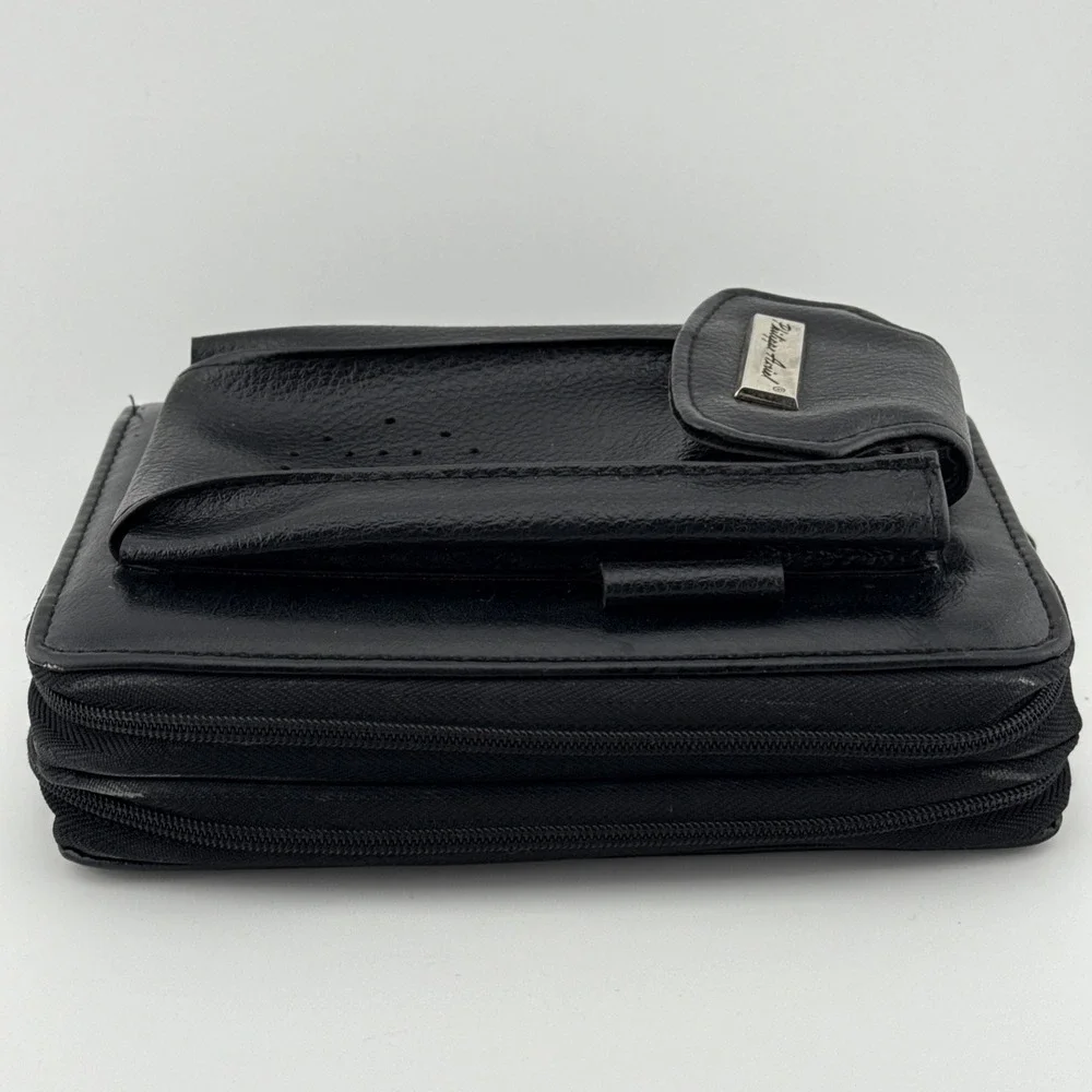 Vintage 90s Y2k‎ Philippe Amiel Leather Black Deluxe Personal Organizer Planner